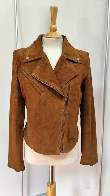 Veste Perfecto en Peau Velours d'Agneau